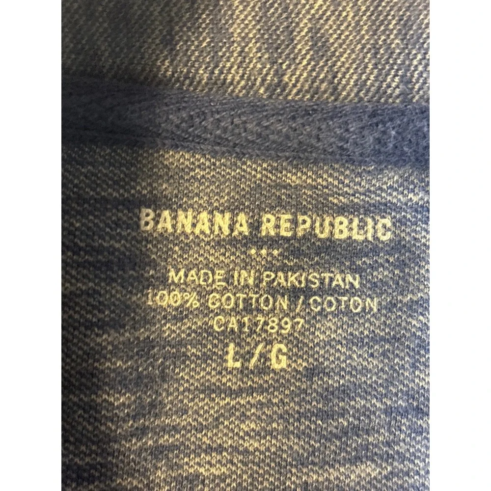 Banana Republic Polo Shirt Mens Large Blue  Elephant Logo Heathered